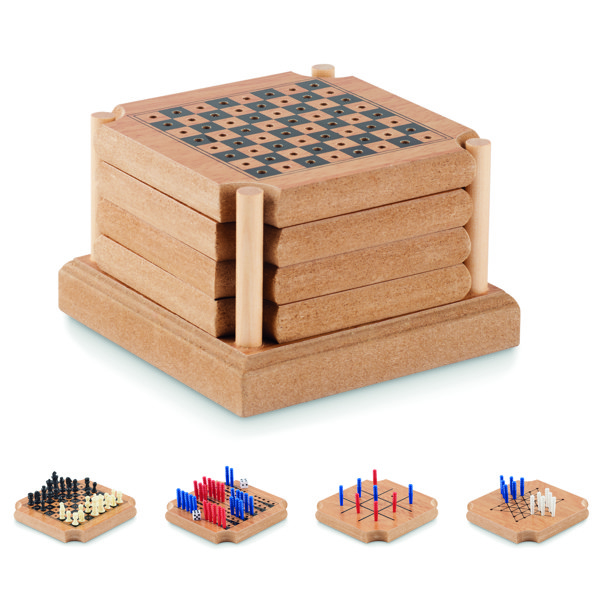 Igralni set s podstavki Coastgame 4 v 1, pluta, MDF