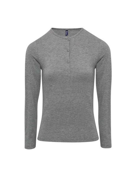 Ženska majica dugih rukava John s rol rukavima - Siva Marl / S