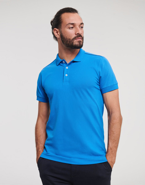 Men's Fitted Stretch Polo - White / 3XL