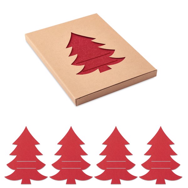 RPET felt cutlery holder set Treesguard - Red