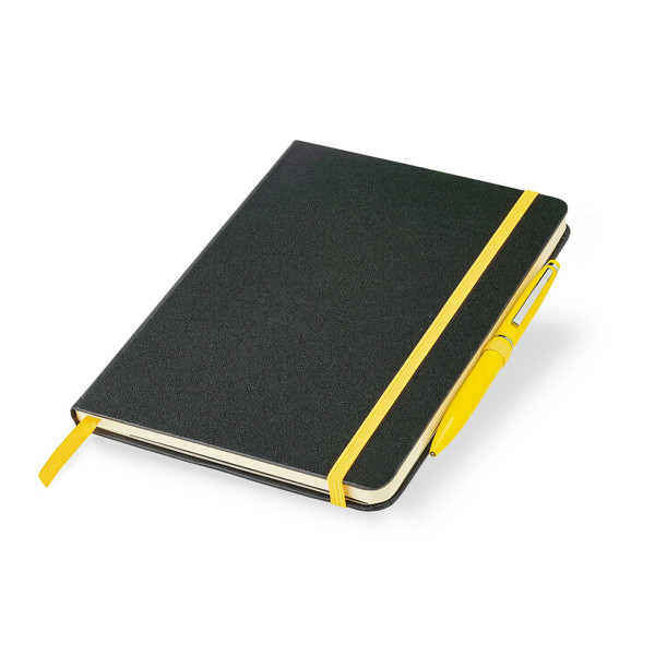 Bloc-Notes, Couverture Rigide En Carton Et Pochette - Jaune