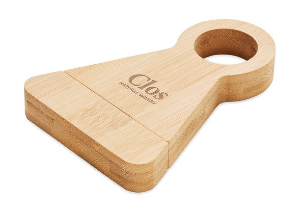 Bamboo bottle stand & opener Standturn