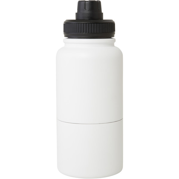Garrafa desportiva de 840 ml isolada em aço inoxidável com certificação RCS "Dupeca" - Branco