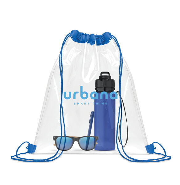 Sac à cordon transparent Usee - Bleu Royal