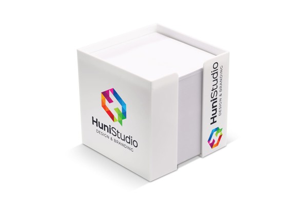 Paper pad 10x10x10cm in cube box - White