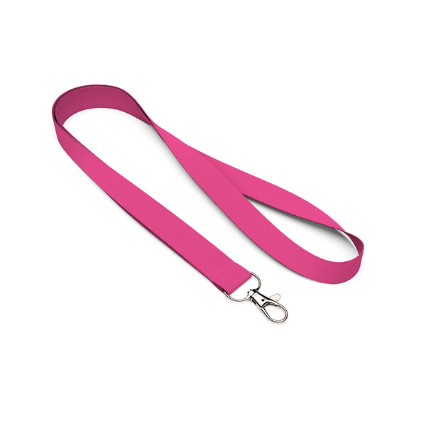 Polyester screen printed lanyard - Violet Red / 20mm width / Metal carabiner