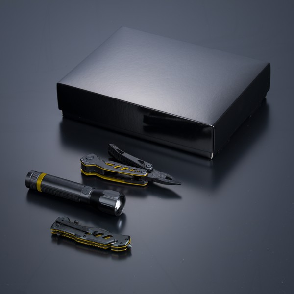 Optima Set Iii-B: Multitool, Rescue Knife, And Large Flashlight - Yellow