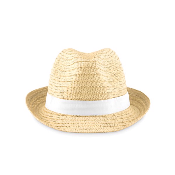 Paper straw hat Boogie - White