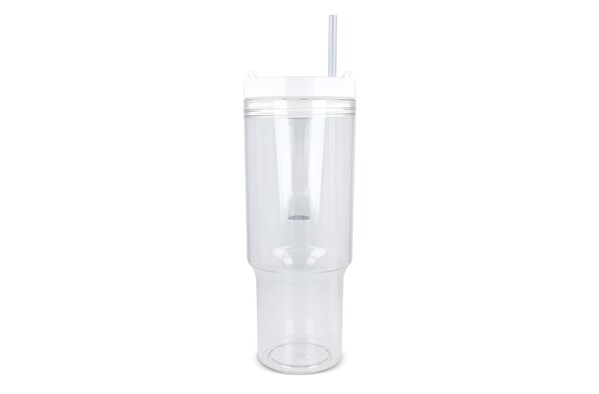 Miami mug with handle transparent 1.2 L R-PET - Transparent / White