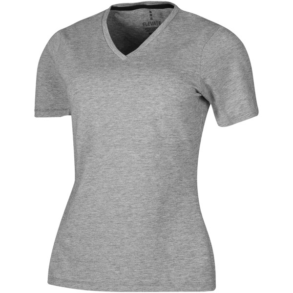 Kawartha short sleeve women's GOTS organic V-neck t-shirt - Grey Melange /  S