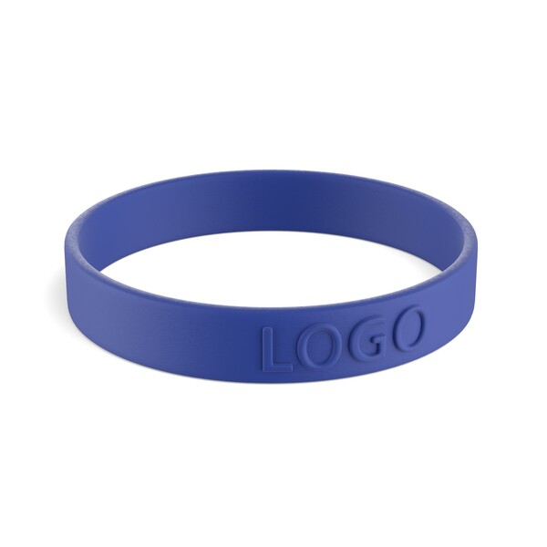 Customised silicone wristbands (12mm width) - Reflex Blue C / 18x1.2x0.2cm
