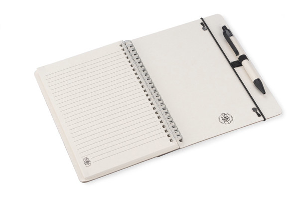 Notebook with ruler and pen REGALI - black
