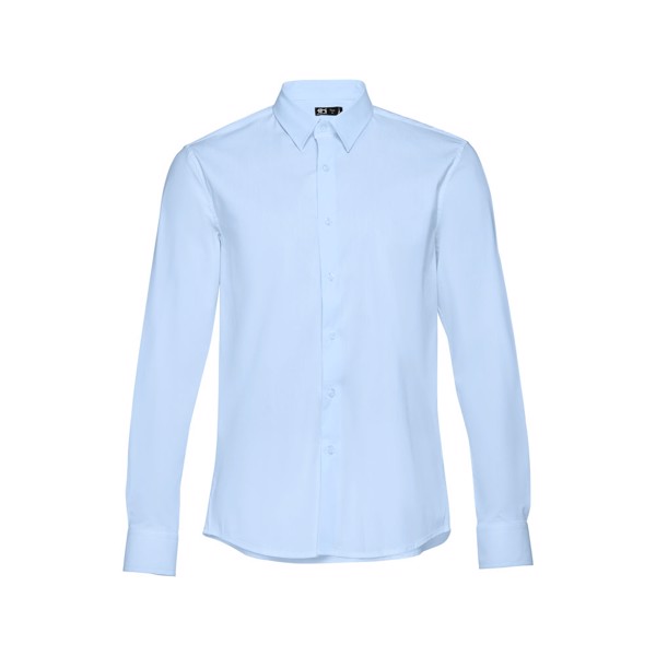 THC PARIS. Chemise en popeline à manches longues pour hommes - Bleu Clair / M