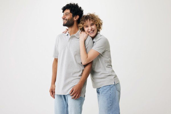 Polo en coton piqué et recyclé Iqoniq Yosemite - Heather Grey / XXL