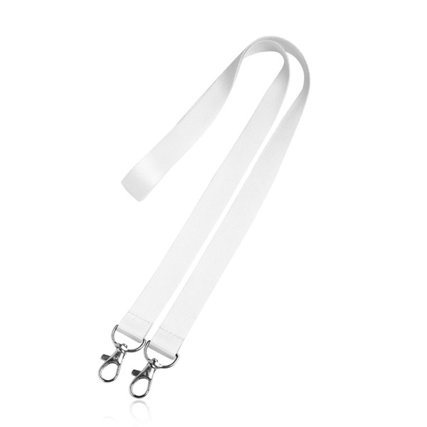 Lanyard Em Poliéster Com Dois Mosquetões - Branco / U