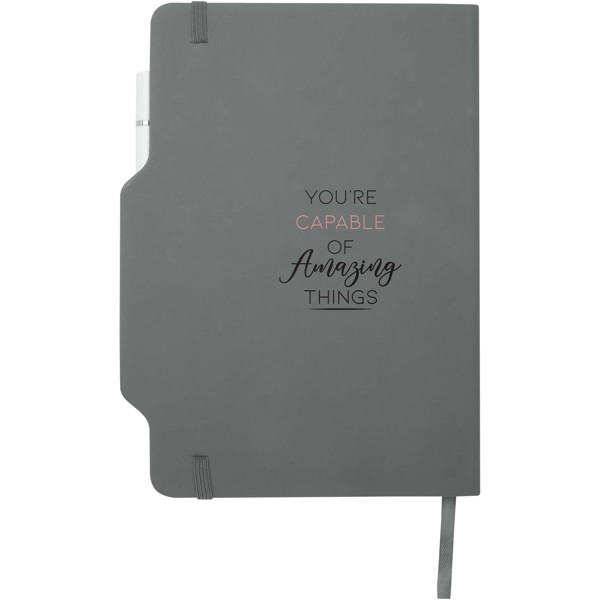 Nexus A5 Hardcover Notizbuch mit Kugelschreiber und Bleistiftset (schwarze Mine) - grau