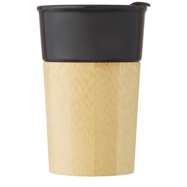 Caneca de porcelana de 320 ml com parede exterior de bambu "Pereira"