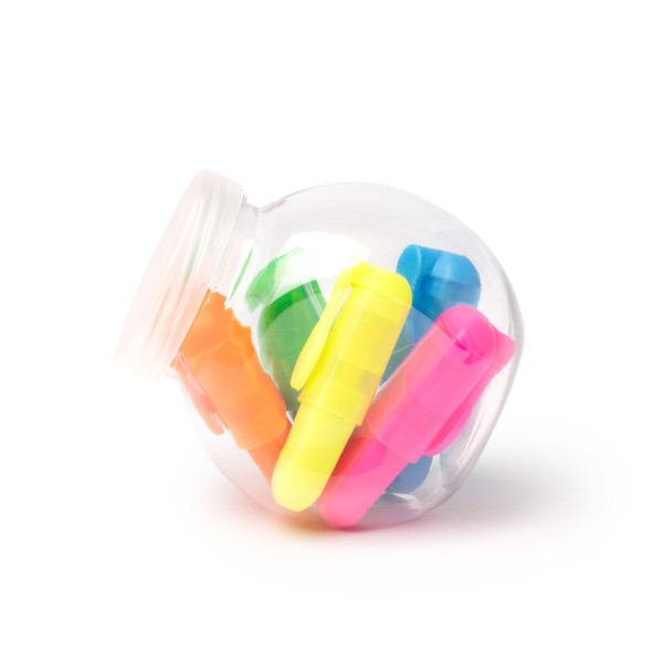 Personalised marker set in round PP container 5 colours