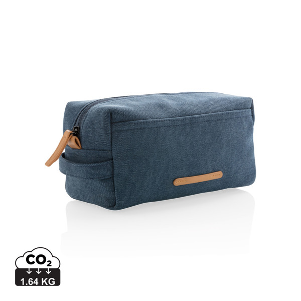 Canvas toiletry bag PVC free - Blue