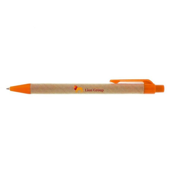 Recycled cardboard ball pen | Nicholas - orange