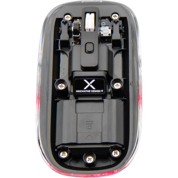 SCX.design O24 transparente wireless multimode 2.4 Ghz Bluetooth® Maus mit Leuchtlogo