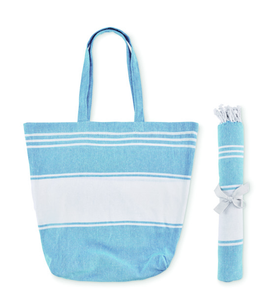 Strandtáska hamam törölközővel Hummum - Türkiz