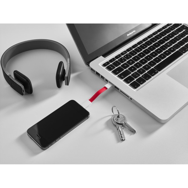 RIEMANN. USB kabel s konektorem 2 v 1 z ABS a PVC - Černá