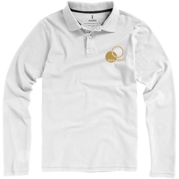 Oakville long sleeve men's polo - White / L