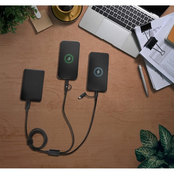 BERTOZZI. Superrychlý USB kabel 6 v 1 vyrobený z hliníku a recyklovaného PET