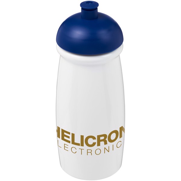 Sportovní láhev s kupolovitým víčkem H2O Pulse® 600 ml - Bílá / Světle modrá