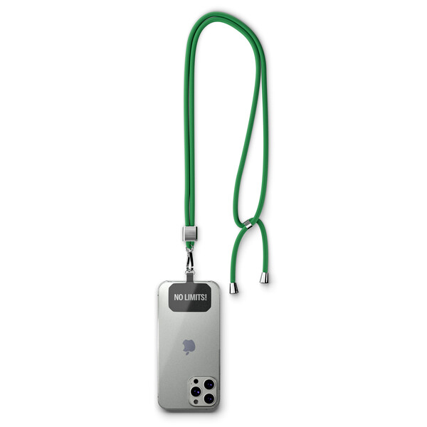 Crossbody, trendy 2-tone cord phone holder made of recycled polyester (rPET) - White / Black accessories