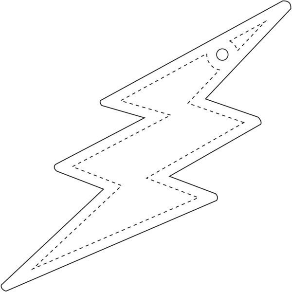 RFX™ H-10 Reflektierender PVC-Anhänger Blitz - weiss