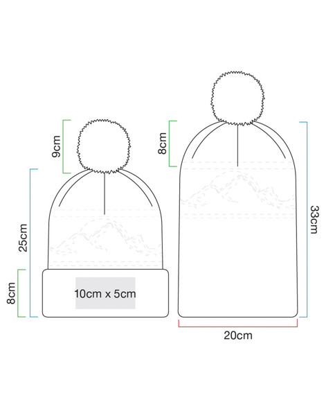 Berretto Mountain Peaks Pon Pon - Alpine Peaks / ONE SIZE