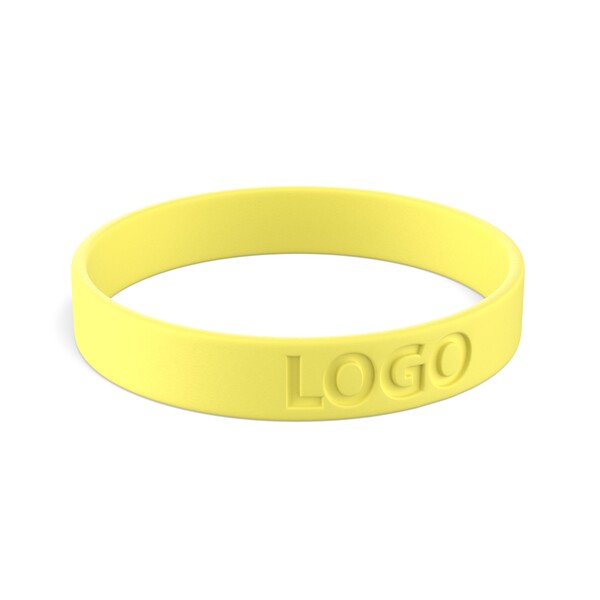Gepersonaliseerde siliconen armbanden (12mm width) - Zacht geel / 18x1.2x0.2cm