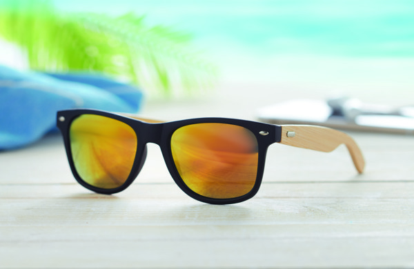 Occhiali da sole in bamboo California Touch - Giallo