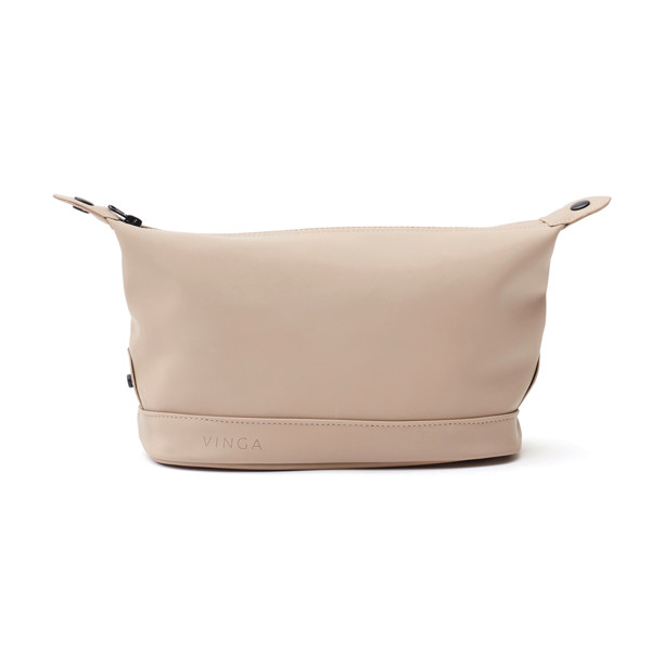 Vinga Baltimore toiletry bag, nubuck PU, 235x185x125mm - Greige