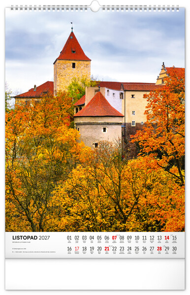 Notique Nástěnný Kalendář Hrady A Zámky 2027, 33 x 46 cm