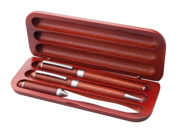 Wooden Pen Set Rowotri - Red
