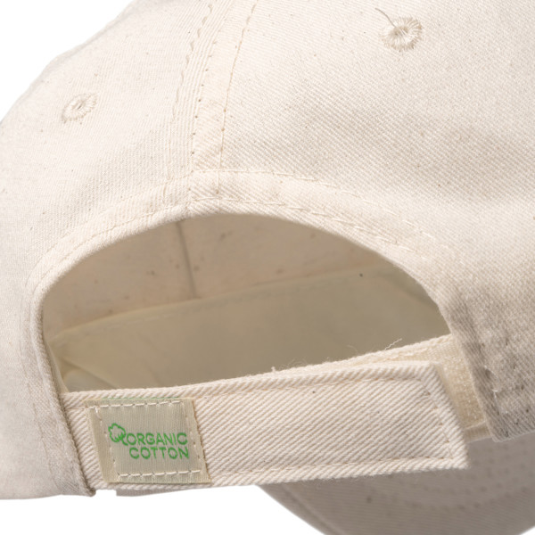 5-panel organic cotton custom cap with velcro closure
