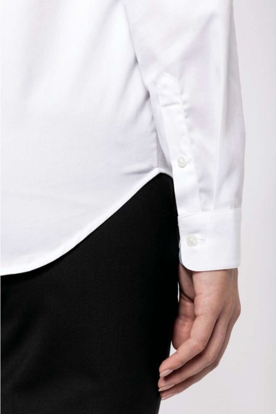 Ladies' Long-Sleeved Twill Shirt - White / M