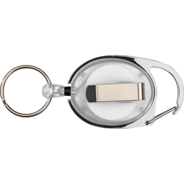 Retractable keyring with carabiner DIANA - White