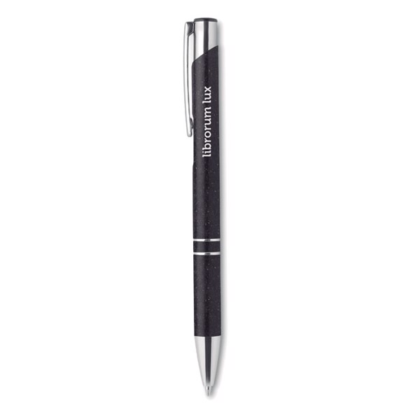 Wheat Straw/ABS push type pen Bern Pecas - Black