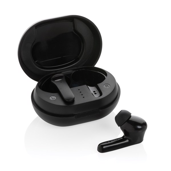 RCS standard recycled plastic TWS earbuds - Black