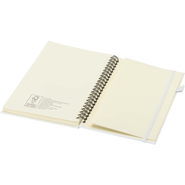 Liss A5 recycled plastic hard cover spiral notebook - White