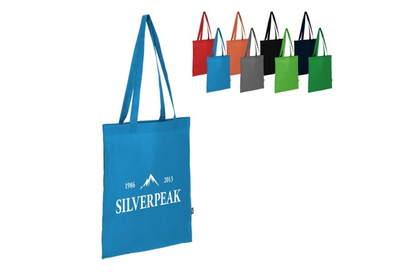 R-PET Carry bag non-woven long handles 38 x 42cm 75g/m² - Grey