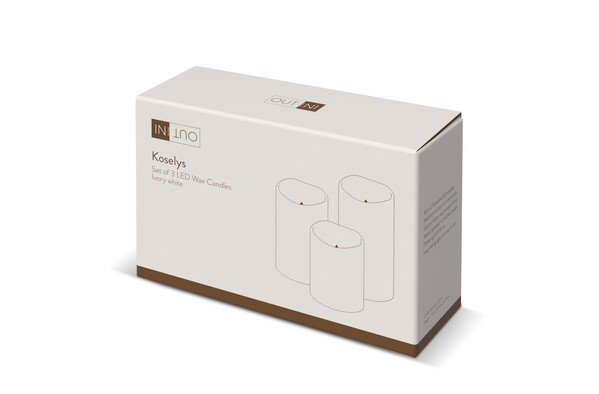 Ensemble de 3 bougies LED Koselys (fonctionnant à piles)