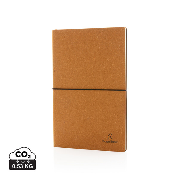 A5 GRS recycled leather notebook - Brown