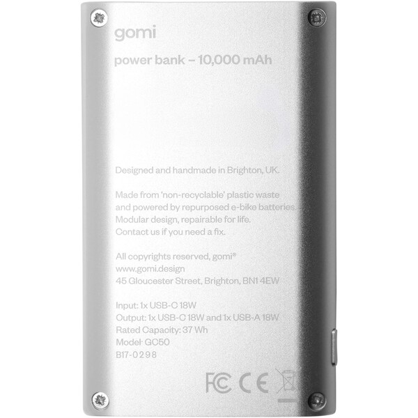 gomi 10.000 mAh recycled plastic power bank