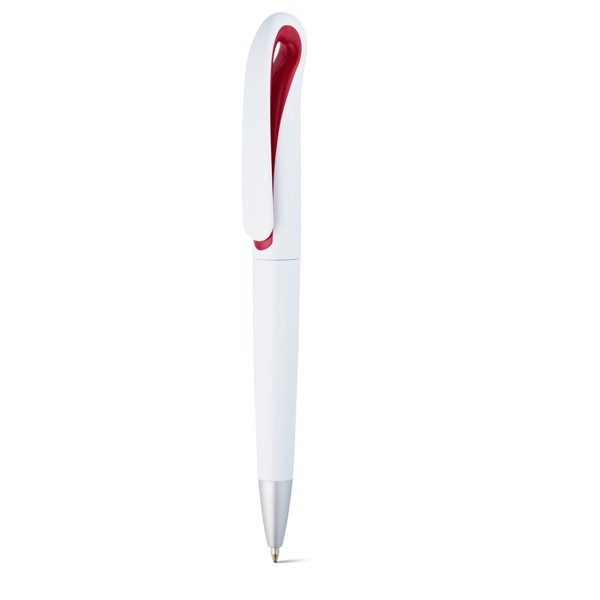 TOUCAN. Ball pen with twist mechanism and clip - Red