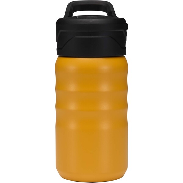 Knox 350 ml RCS recycled double wall stainless steel sport bottle with flip straw - Yellow